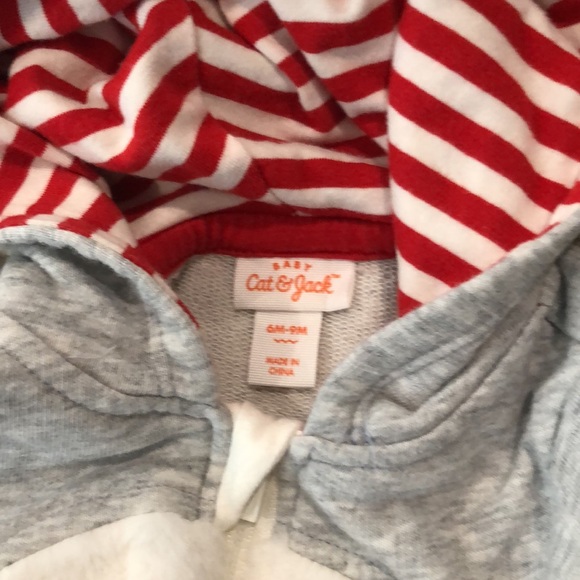 Cat and Jack Reindeer Zip Up Baby Outfit - Picture 2 of 3